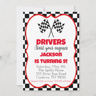 Race Car Birthday Invitation