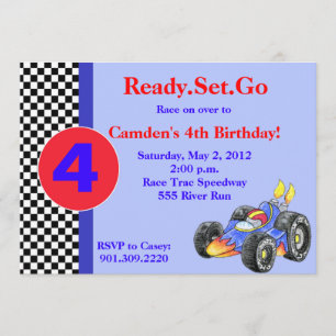 Race Car Birthday Invitation