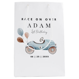 Race Car Birthday Invitation, Fast One Birthday  Medium Gift Bag