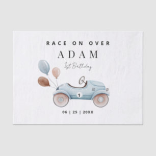 Race Car Birthday Invitation, Fast One Birthday  Tissue Paper