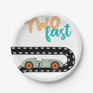Race Car Birthday invitations, Second Birthday Ann Paper Plate