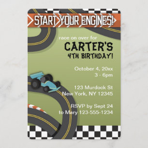 Race Car Birthday Invite