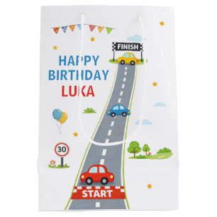 Race Car Birthday Kids Racing Party Medium Gift Bag