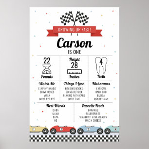 Race Car Birthday Milestone Chart Birthday Board