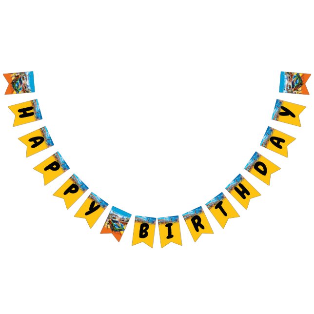 Race Car Birthday Party Decor – Speed Theme Bunting (All)