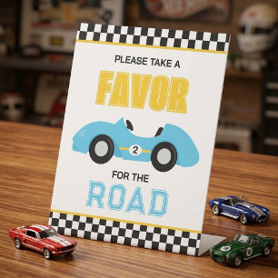 Race Car Birthday Party Favour Pedestal Sign