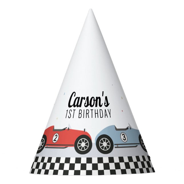 Race Car Birthday Party Hats (Front)