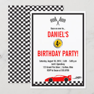 Race Car Birthday Party Invitation