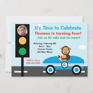 Race Car Birthday Party Invitation