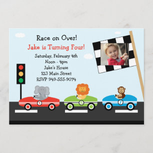 Race Car Birthday Party Invitation