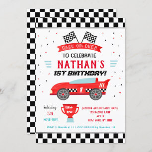 Race Car Birthday Party Invitations