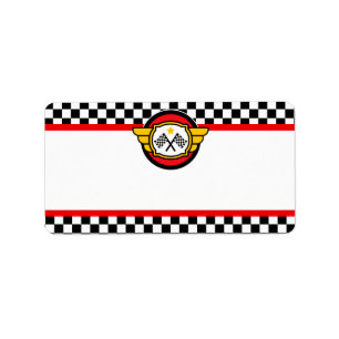 Race Car Birthday Party Label