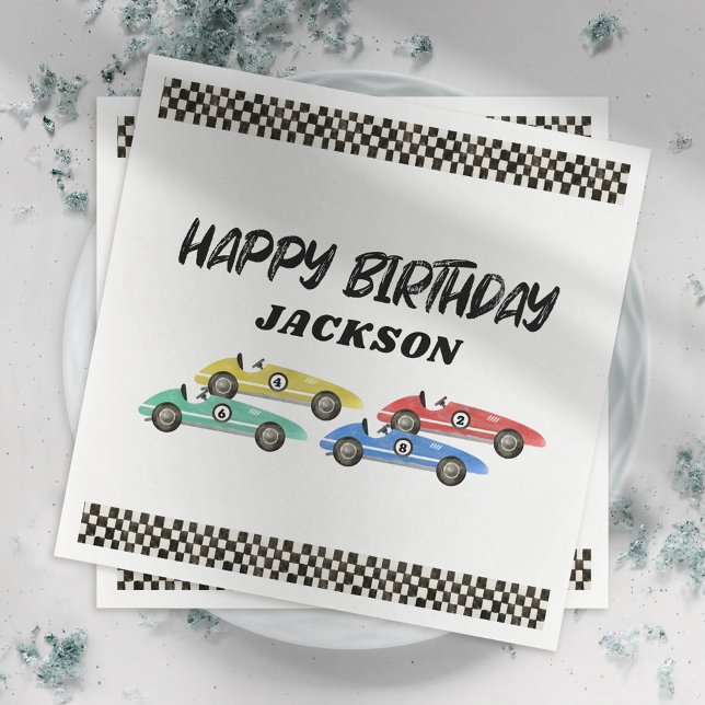Race Car Birthday Party Napkin (Creator Uploaded)