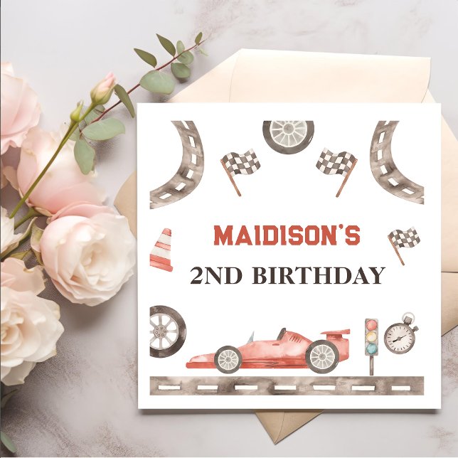  Race Car Birthday Party Napkin (Creator Uploaded)