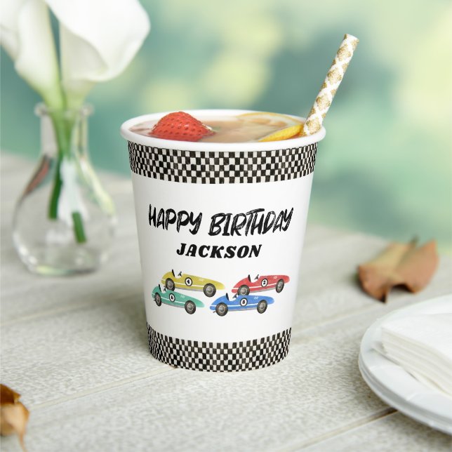 Race Car Birthday Party Paper Cups (Insitu)