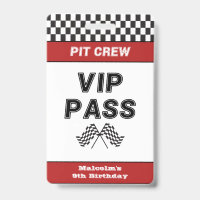 Race Car Birthday Party Pit Crew VIP Pass Pit Stop