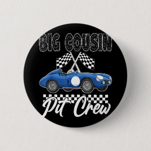 Race car birthday party racing family big cousin 6 cm round badge