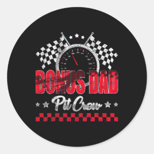Race Car Birthday Party Racing Family Bonus Dad T Classic Round Sticker