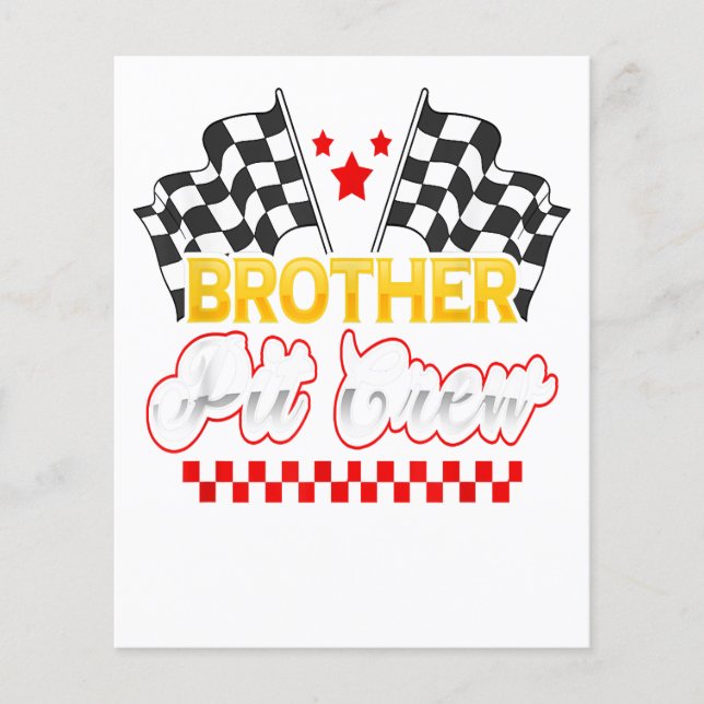 Race Car Birthday Party Racing Family Brother Gift Flyer (Front)
