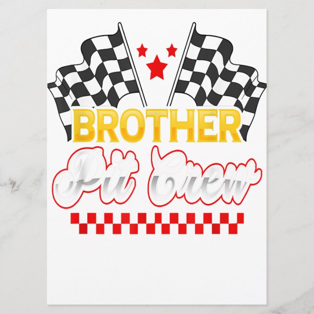 Race Car Birthday Party Racing Family Brother Gift Menu (Front)