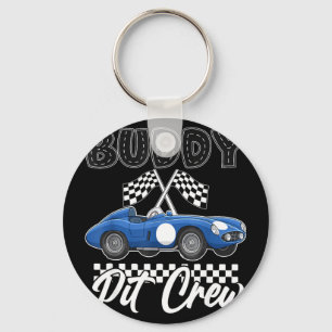 Race car birthday party racing family buddy pit key ring