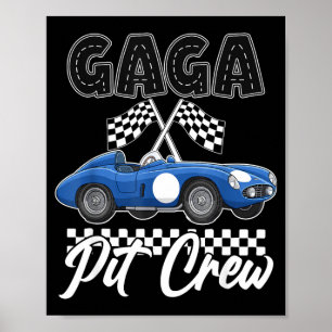 Race car birthday party racing family gaga pit poster