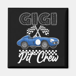 Race car birthday party racing family gigi pit magnet