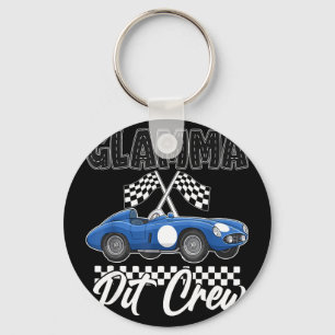 Race car birthday party racing family glamma pit key ring