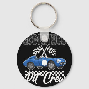 Race car birthday party racing family godfather key ring