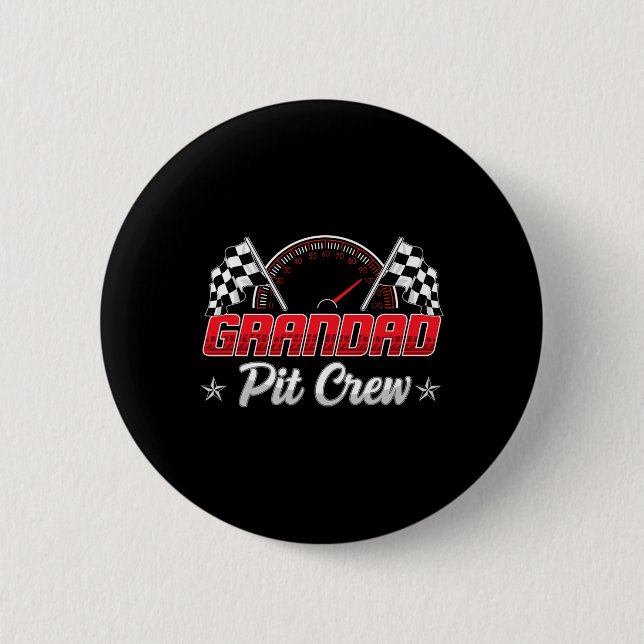 Race Car Birthday Party Racing Family Grandad Pit  6 Cm Round Badge (Front)
