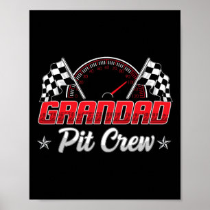 Race Car Birthday Party Racing Family Grandad Pit  Poster