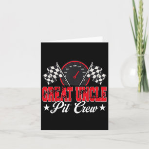 Race Car Birthday Party Racing Family Great Uncle Card