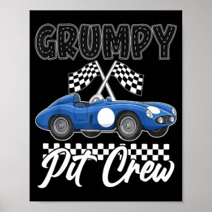 Race car birthday party racing family grumpy pit poster