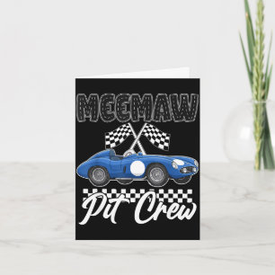 Race car birthday party racing family meemaw pit card