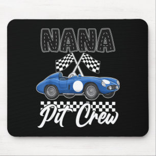 Race car birthday party racing family nana pit mouse mat