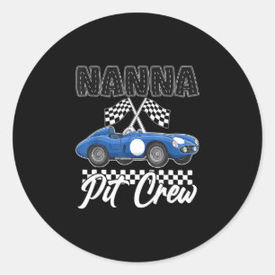 Race car birthday party racing family nanna pit classic round sticker