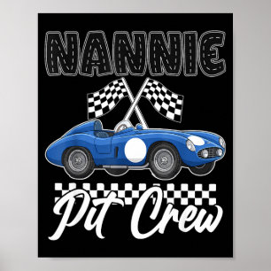 Race car birthday party racing family nannie pit poster