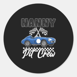 Race car birthday party racing family nanny pit classic round sticker