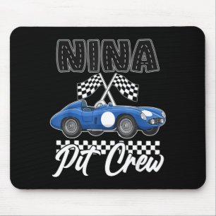 Race car birthday party racing family nina pit mouse mat