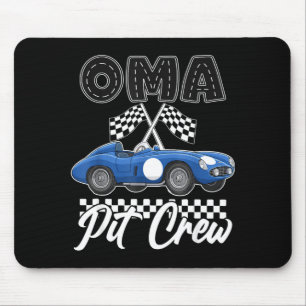 Race car birthday party racing family oma pit crew mouse mat