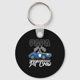 Race car birthday party racing family papa pit key ring