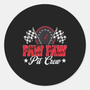Race Car Birthday Party Racing Family Paw Paw Pit  Classic Round Sticker