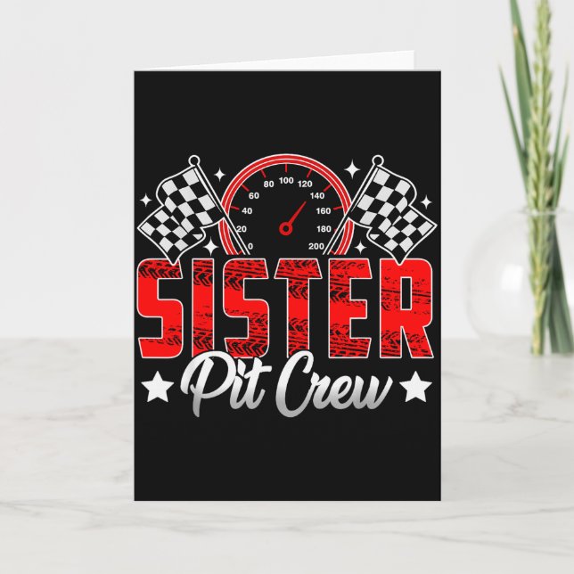 Race Car Birthday Party Racing Family Sister T Cre Card (Front)