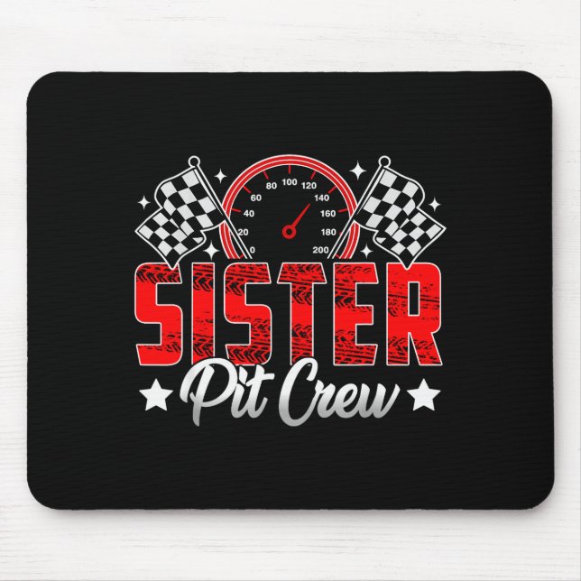 Race Car Birthday Party Racing Family Sister T Cre Mouse Mat (Front)