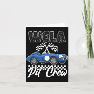 Race car birthday party racing family wela pit card
