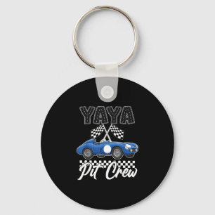 Race car birthday party racing family yaya pit key ring