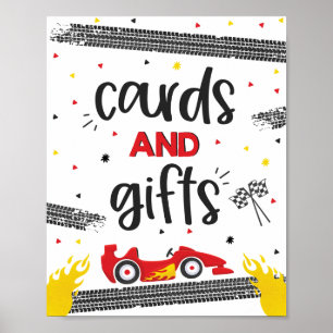 Race Car Birthday Party Two Fast Cards And Gifts Poster