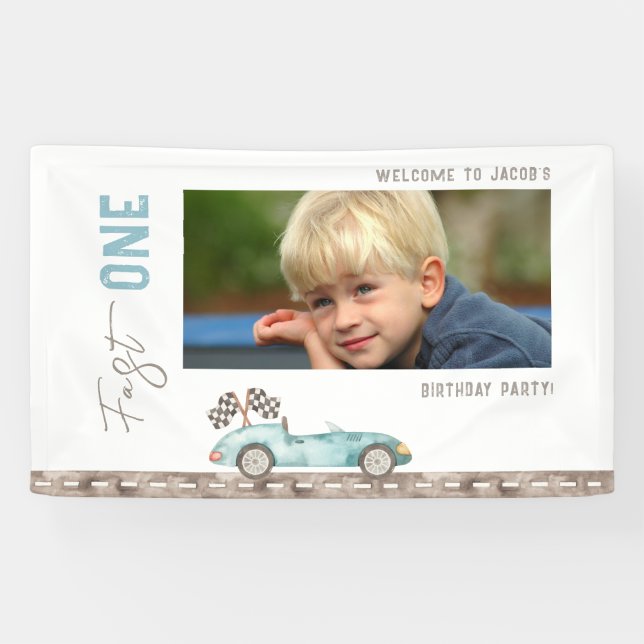 Race Car Birthday Photo Banner (Horizontal)