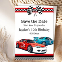 Race Car Birthday, Save the Date