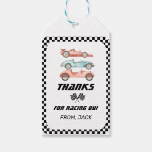 Race Car Birthday, Vintage car, Thank you Gift Tags